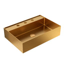 20"x14" Integrated Brushed Gold Stainless Steel Sink