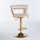 Modern Bar Chair With Iron Tube Legs, Soft Cushions And Comfortable Backrest (Set of 2)