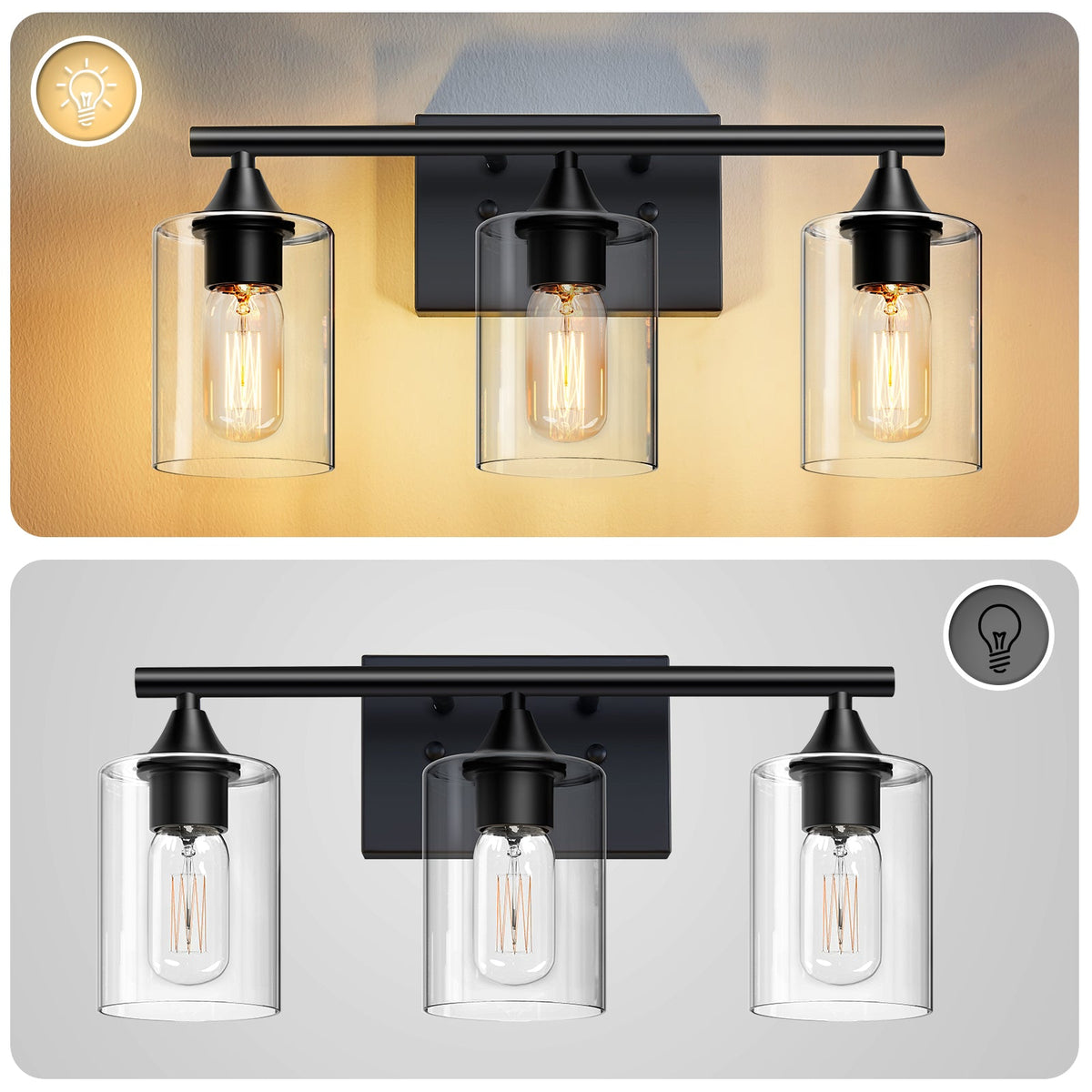 3-Light Matte Bathroom Vanity Wall Light, photo 6 of 10