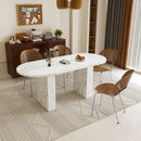 Oval Dining Table With Wood Strip Base by HouseOfZazla