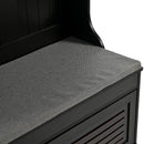 5-in-1 Entryway Bench with Shutter-shaped doors, Coat Rack, Cushion and 4 Sturdy Hooks, 47.2" Wide Hall Tree with Storage Bench for Hallway, Entryway, Living Room