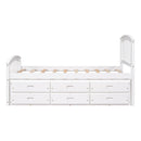 Platform Storage Bed Solid Wood Bed With 6 Drawers by HouseOfZazla