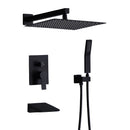 Tub Shower Faucet Set With 12" Rain Shower Head And Handheld Spray Combo