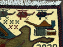 Afghan War Rug, Helicopters Tanks Guns, Handmade, Wool, 2x3