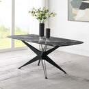 Klaus - Dining Table - Crystal Tempered Glass Top & Black Finish by Unique Piece Furniture