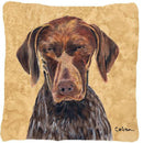 German Shorthaired Pointer Wipe your Paws Decorative Throw Pillow 14x14 Indoor Outdoor Accent Cushion, Fabric Cover with Insert for Sofa, Bed, Porch & Living Room