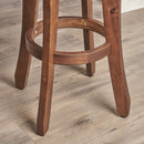 Primrose - Outdoor Acacia Wood Barstools With Foot Rest, (Set of 2) - Dark Brown