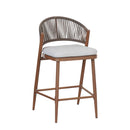 Outdoor 26" Counter Height Metal Frame Counter Stools With Scallop Shaped Backrest & Water Resistant Cushions by HouseOfZazla
