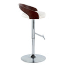 Grotto - Contemporary Adjustable Height Barstool With Swivel With Straight T Footrest (Set of 2) by HouseOfZazla