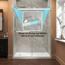 55"-60" W x 76" H Brushed Nickel Reversible Frameless Sliding Shower Door by HouseOfZazla