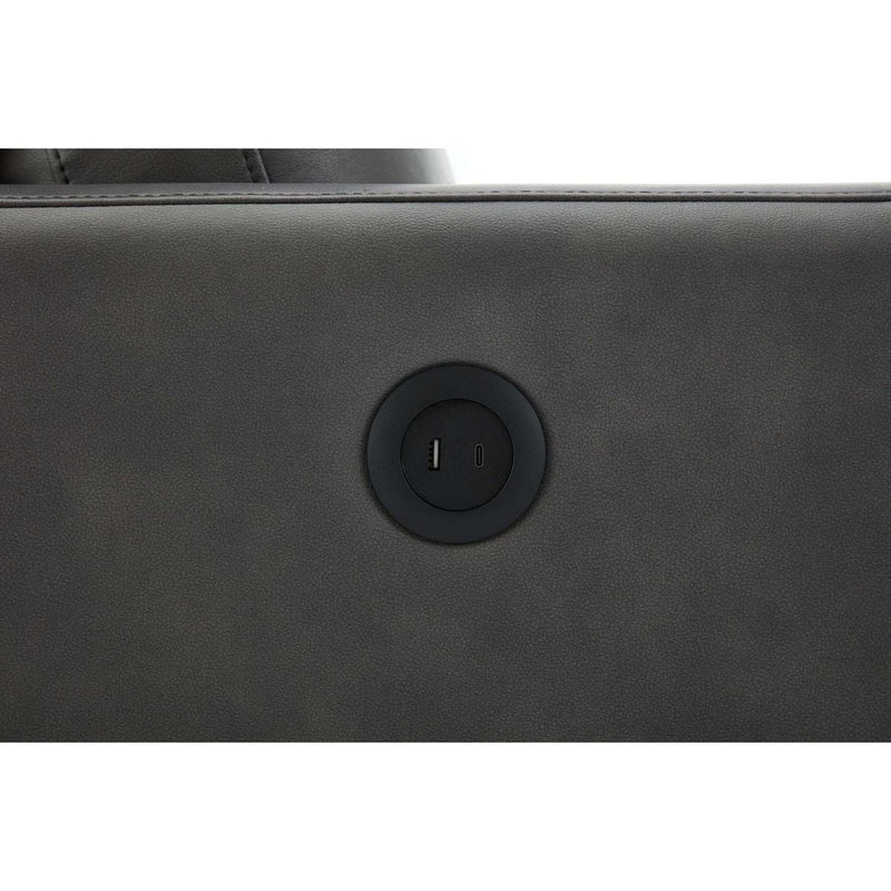 77"Antique Gray Luxury Genuine leather match contemporary sofa with USB charger,3 seats comfy coach for living room home office