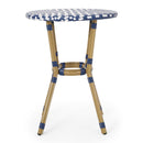 French Bistro Table Outdoor Elegance - White / Blue by HouseOfZazla