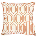 Geometric Embroidered Throw Pillow - Rust
