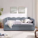 Gingham Daybed With USB Charging Port, Wave-Shaped Design by HouseOfZazla