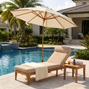 TOPMAX Acacia Wood Chaise Lounge Set of 2 by HouseOfZazla