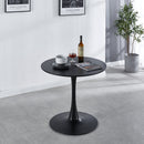 31.5" Black Tulip Table Mid-century Dining Table for 2-4 people With Round Mdf Table Top, Pedestal Dining Table, End Table Leisure Coffee Table