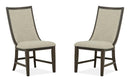 Westley Falls - Upholstered Host Side Chair (Set of 2) - Dark Brown