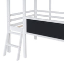 Loft House Bed With Ladder And Slide, With board And Light Strip On The Roof by HouseOfZazla