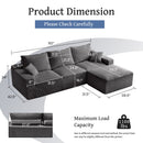 L Shaped Sectional Sofa, Full Compression 3 Seater Cloud Couch With Chaise by HouseOfZazla
