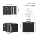 9 x 6 FT Metal Garden Shed for Patio and Backyard Storage by HouseOfZazla