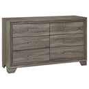 Funston - 6 Drawer Dresser Cabinet - Brown Oak by HouseOfZazla