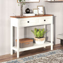 Farmhouse Style Console Table With 2 Drawers And Bottom Storage Shelf by HouseOfZazla