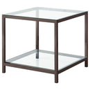 Trini 2-piece Coffee and End Table Set Black Nickel