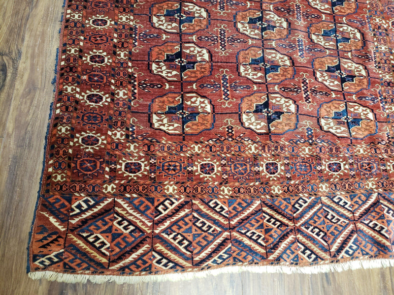 4x7 Antique Yamud Rug Russian Rug Turkoman Rug Fine Weave Rug