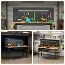 Adjustable Height Workbench, Includes Drawers, Power Outlet, LED Light, Wheels Or Leveling Feet - Black by HouseOfZazla