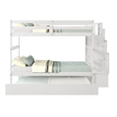 Twin Over Twin Bunk Beds With Twin Trundle And Stairway Storage Function by HouseOfZazla