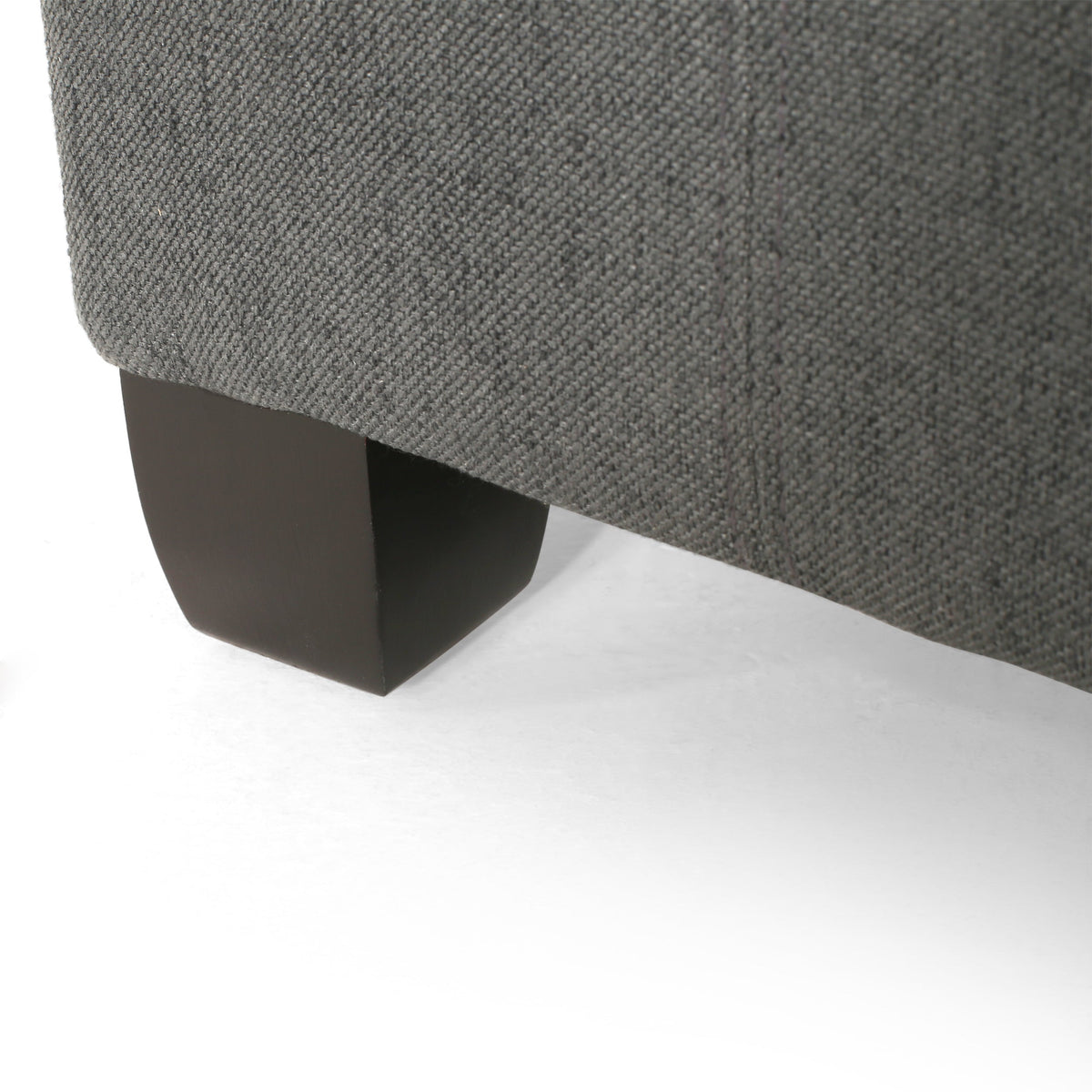 Upholstered Tufted Fabric Storage Ottoman, photo 9 of 10