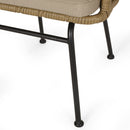 Randy Modern Wicker Chair with Water Resistant Cushions - Brown / Beige by HouseOfZazla