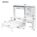 Multi Functional Murphy Bed With Sofa, Desk, And Storage Cabinet In, Full Size - White by HouseOfZazla