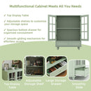 Minimalist Buffet Cabinet With Double Glass Doors And Drawer by HouseOfZazla