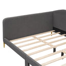 Upholstered Daybed With Headboard And Armrest, Support Legs by HouseOfZazla