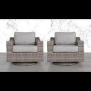 Swivel Patio Chair With Luxurious Cushions Perfect For Outdoor Relaxation (Set of 2) - Gray Mix by HouseOfZazla