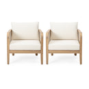 Set of 2 Outdoor Acacia Wood Patio Club Chairs by HouseOfZazla