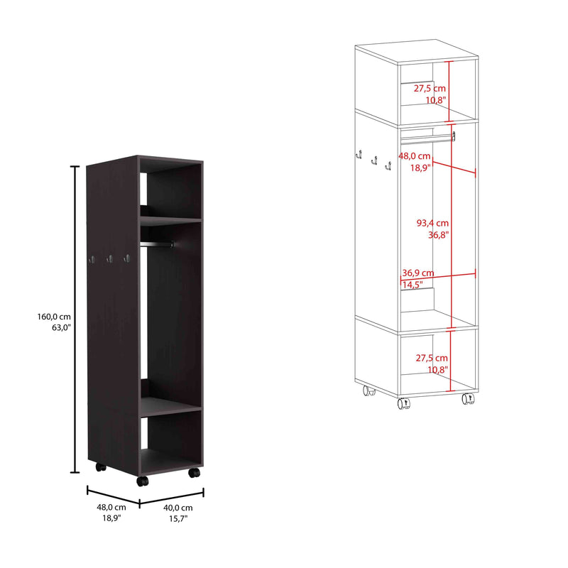 Walker Edison | Minimalist Tall Wardrobe Armoire Storage Cabinet with Mirrorlook