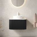 DINA 24" Bathroom Vanity & Sink with Floating Curved Edges Striped Storage Cabinet by HouseOfZazla