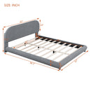 Upholstered Platform Bed With Thick Solid Frame And Stylish Curve-Shaped Design