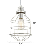 7.5"W Daudin 1-Light Pendant Polished Nickel
