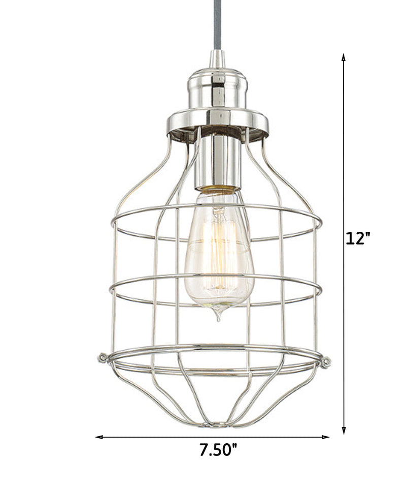 7.5"W Daudin 1-Light Pendant Polished Nickel