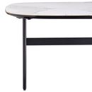 Modern Rectangular Rock Plate Coffee Table Open Space Design Golden Metal Frame Minimalist Living Room Center Table For Lounge Office - Black White by HouseOfZazla
