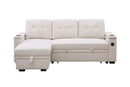 Ashlyn II - 84"W Woven Fabric Reversible Sleeper Sectional Sofa with Storage Chaise by HouseOfZazla