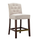Tufted Counter Stool With Button Tufted Back - Tan by HouseOfZazla