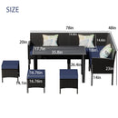7 Piece Outdoor Furniture Set Waterproof Cushions Glass Table by HouseOfZazla