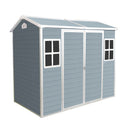 Resin Outdoor Storage Shed With Two - Window And Double - Door, Plastic Shed With Floor For Gargen, Patio, Yard, Lawn by HouseOfZazla