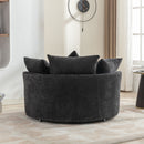360° Swivel Accent Barrel Chair With Storage Ottoman & 4 Pillows, Modern Leisure Chair Round Accent For Living Room by HouseOfZazla