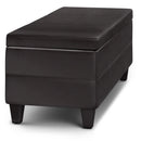 Avalon - Lift Top Rectangular Storage Ottoman - Tanners Brown by HouseOfZazla