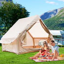Inflatable Glamping Tent For 4 - 6 People, Waterproof Outdoor Tent With Pump - Khaki by HouseOfZazla